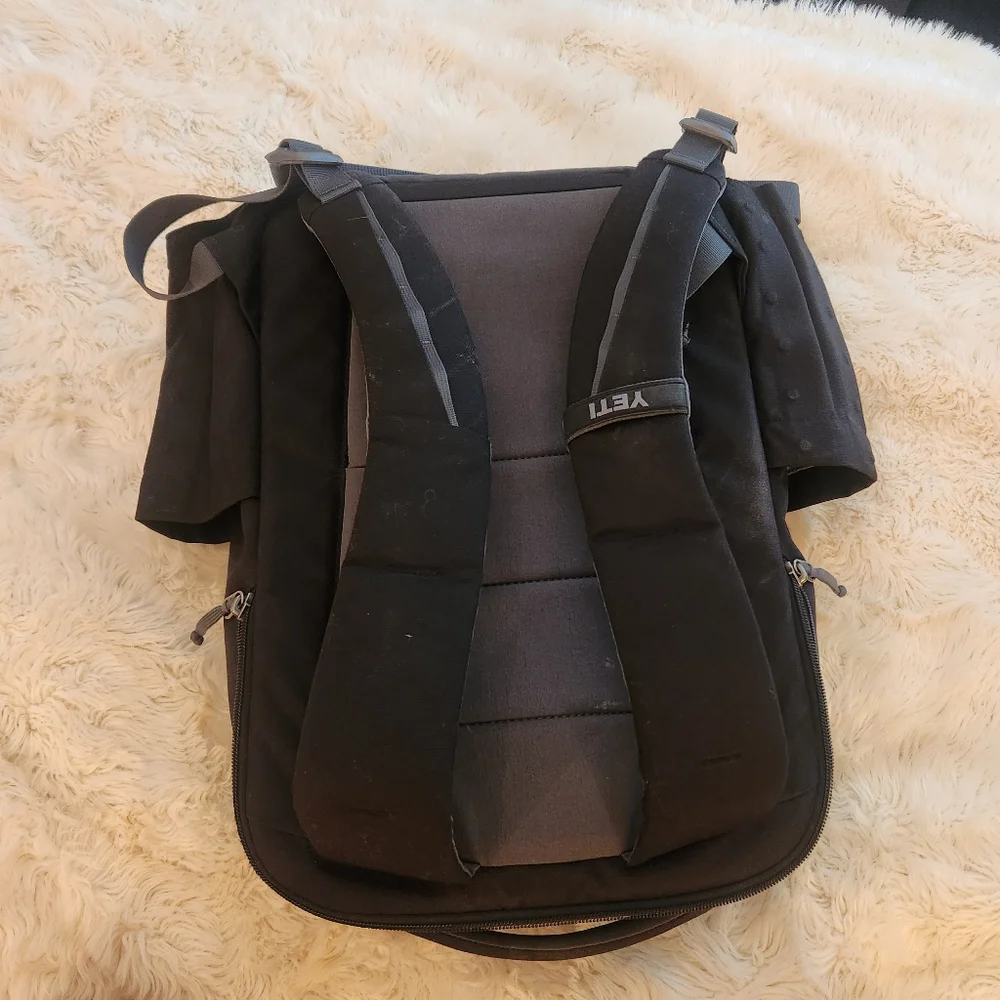 Yeti Black Backpack with Gray Bottom Panel